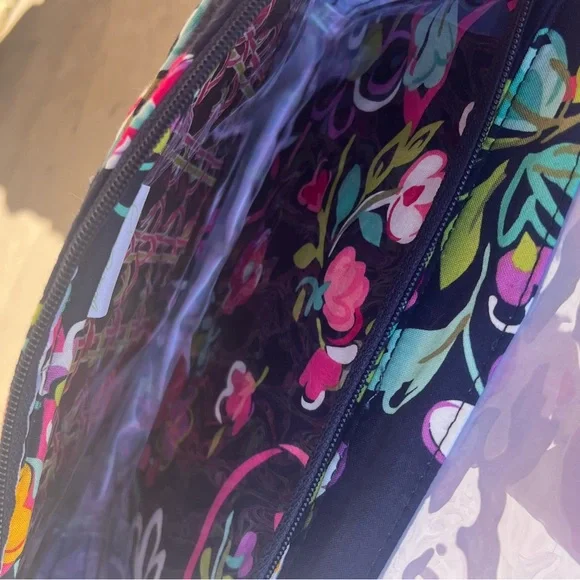 NWT Vera Bradley Navy Floral Quilted Hanging Organizer Cosmetic Makeup Jewelry - Picture 4 of 13